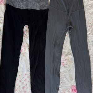 Maternity Leggings - Black and Gray